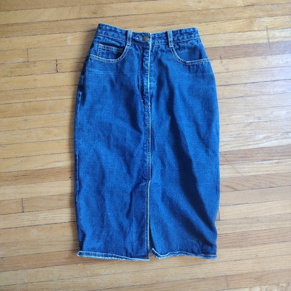 Vintage Denim Midi Skirt